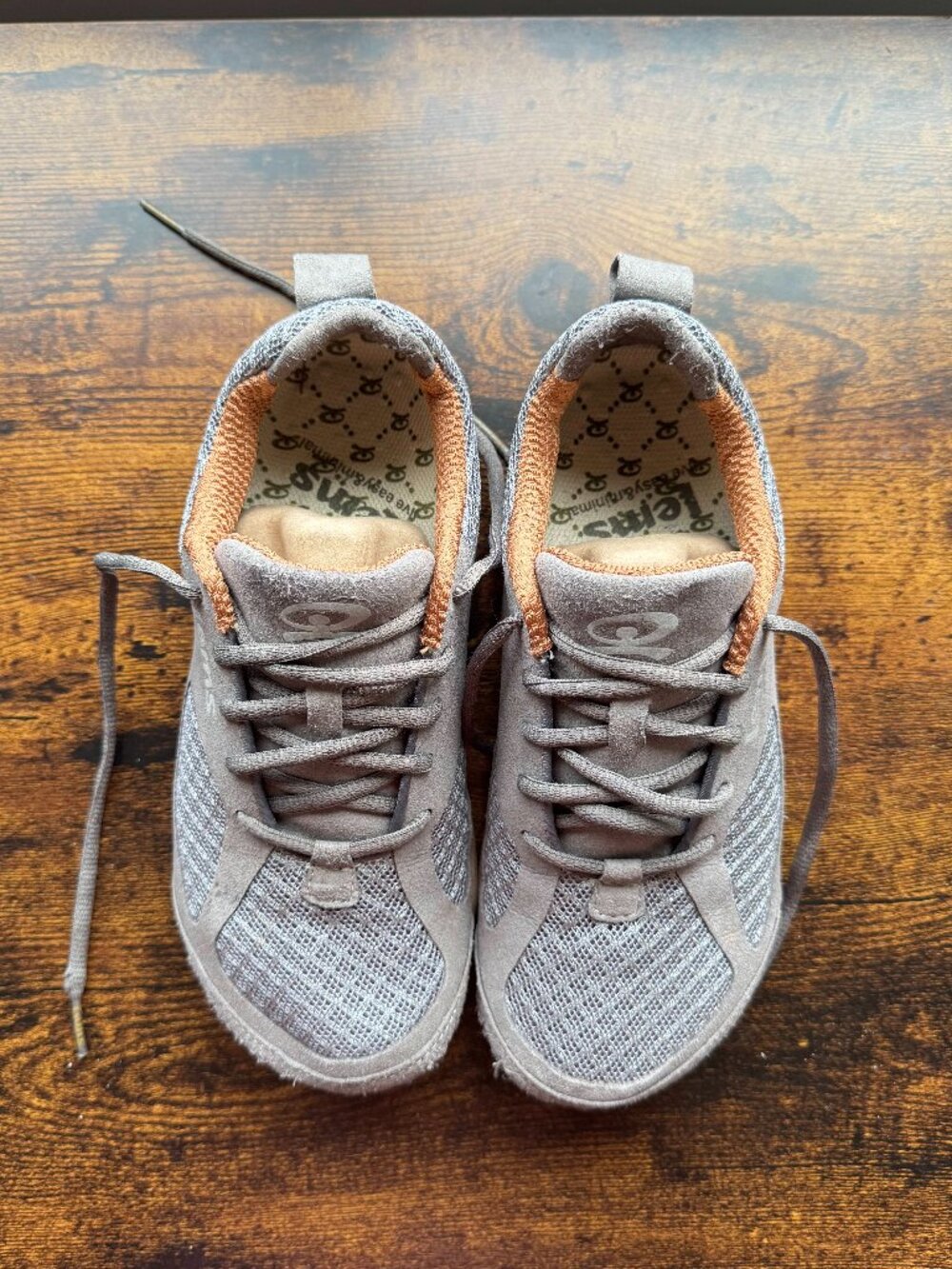 Women’s Lems Sneakers in Taupe with Subtle Orange Trim